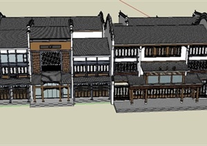 某商业古街建筑设计SU(草图大师)模型