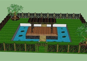 某庭院景观规划设计SU(草图大师)模型