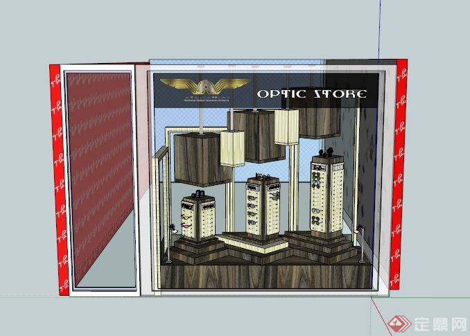 某现代商业买眼镜的售货空间设计SU模型