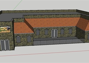 某连锁餐厅建筑设计SU(草图大师)模型