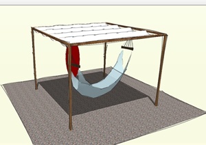 某室外躺椅设计SU(草图大师)模型素材