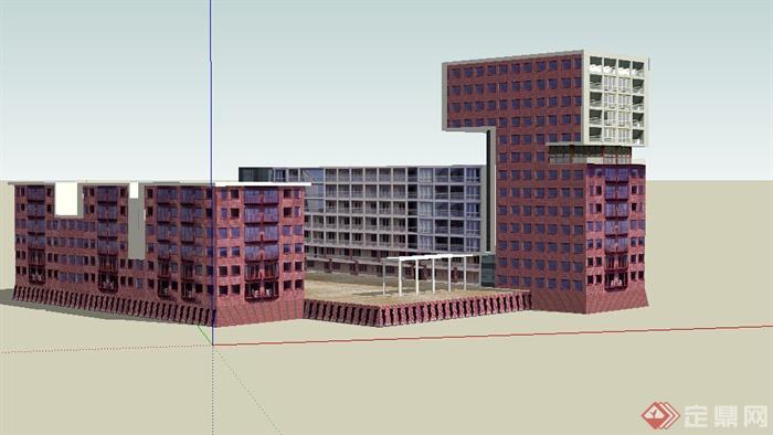 某教学建筑设计SU模型素材(1)