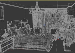 某住宅空间卧室室内装修3DMAX模型