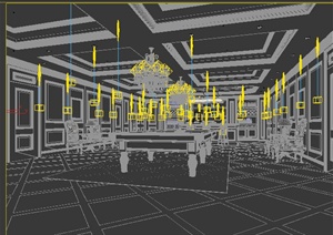 某住宅空间餐厅、游乐室室内装饰3DMAX模型