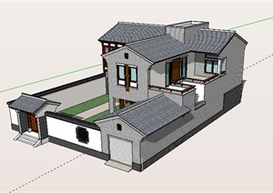 某古典中式住宅设计SU(草图大师)模型