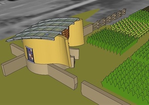 某农场居住小屋建筑设计SU(草图大师)模型