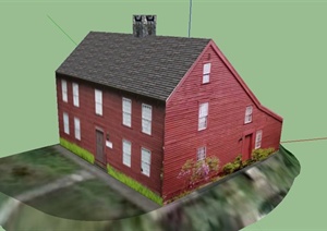 某欧式乡村住宅建筑设计SU(草图大师)模型1