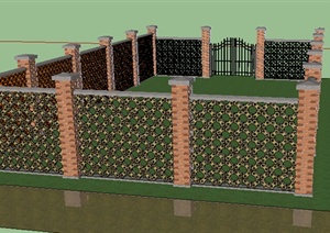 园林景观之景墙、围栏设计SU(草图大师)模型
