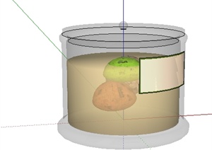 一个圆形玻璃储物罐SU(草图大师)模型