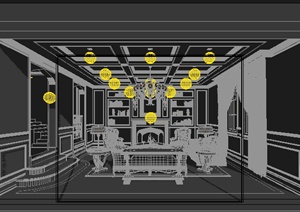 某欧式别墅一楼客厅室内装饰设计3DMAX模型