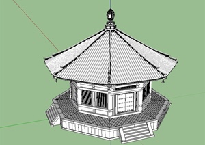 某日本古建筑设计SU(草图大师)模型