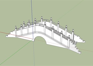 某古典中式园桥设计SU(草图大师)模型