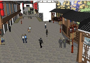 某中式商业建筑街设计SU(草图大师)模型