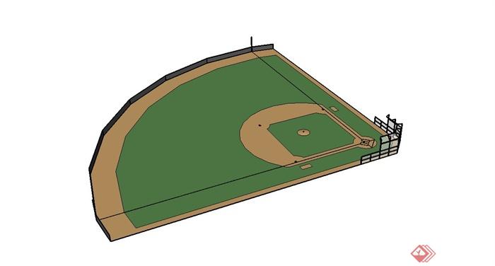 某棒球场景观设计SU模型(1)