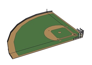 某棒球场景观设计SU(草图大师)模型