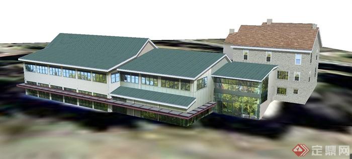 某土地信托总部办公楼建筑设计SU模型(2)