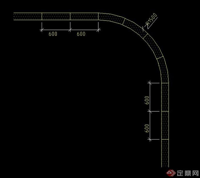 某路牙做法CAD施工大样图（平面分割）(1)