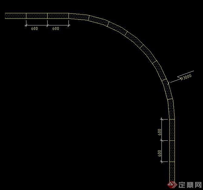 某路牙做法CAD施工大样图（平面分割）(3)