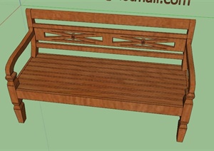 某现代室内木制座椅SU(草图大师)模型