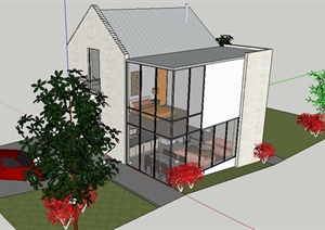 某复式住宅建筑设计（带室内）SU(草图大师)模型