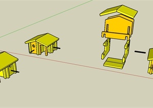 某小屋建筑结构设计SU(草图大师)模型