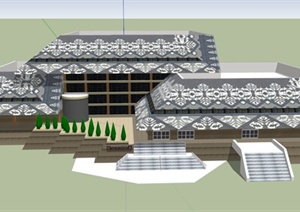 某东南亚教堂建筑设计SU(草图大师)模型