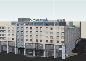 某欧式六层商业大楼建筑设计SU(草图大师)模型