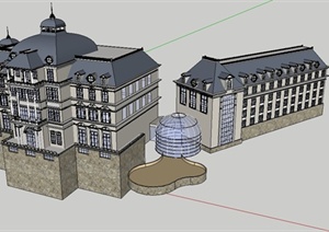 某法国古堡建筑设计SU(草图大师)模型