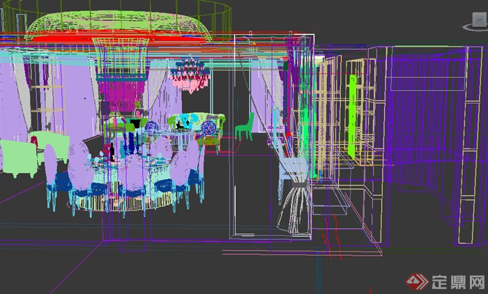 某室内居住空间客厅设计3DMAX模型(1)