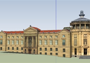 某个欧式办公建筑楼设计 SU(草图大师)模型