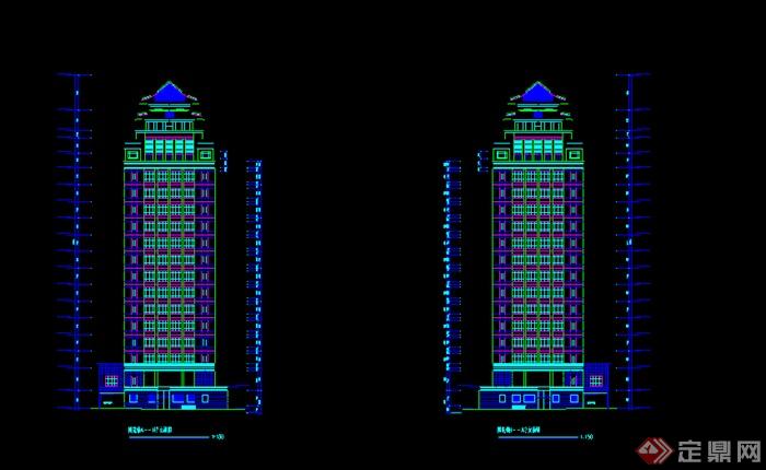 某双子塔综合大楼施工图CAD设计(3)