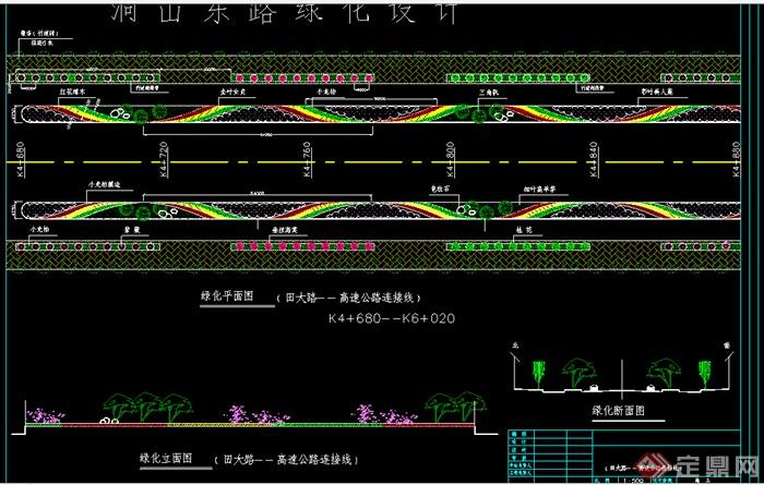 某园林室外道路绿化设计cad图纸