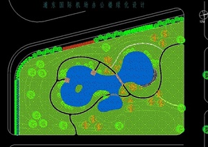某机场办公楼周边绿化设计方案CAD图