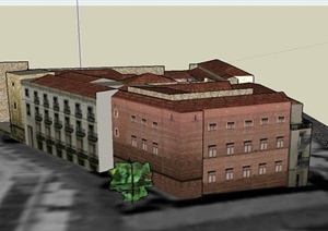 某整体住宅区居住建筑设计SU(草图大师)模型