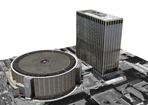 某麦迪逊广场花园球馆建筑设计SU(草图大师)模型