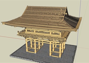 某日本古建筑框架设计SU(草图大师)模型