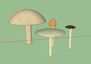 某蘑菇模型素材设计 SU(草图大师)模型
