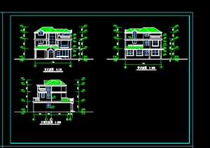 某多层别墅建筑方案设计CAD图纸