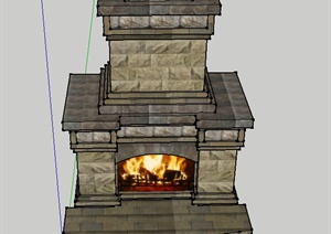 某小型壁炉设计SU(草图大师)模型