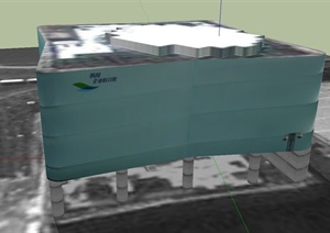 某韩国企业联合馆建筑设计SU(草图大师)模型