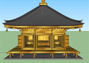 某古典中式风格建筑设计SU(草图大师)模型