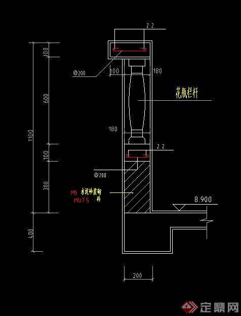 某现代栏板设计施工CAD图(1)