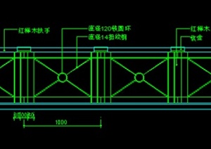 园林栏杆设计CAD施工大样图