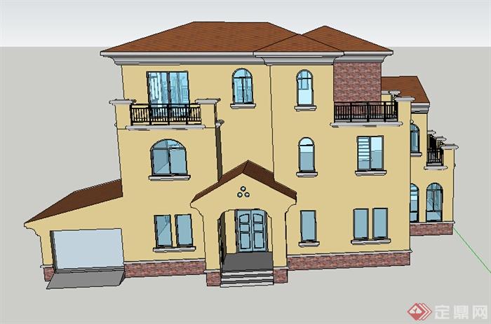 某地区一别墅建筑设计施工图及su模型(6)
