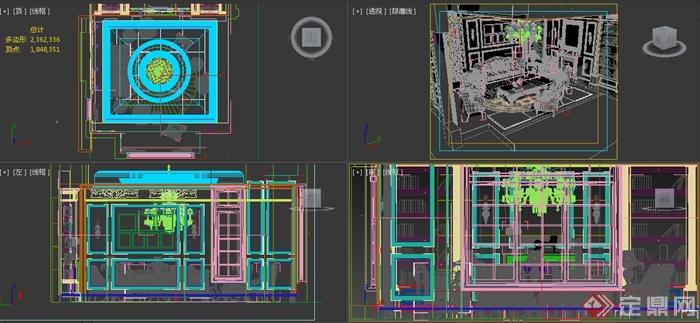 某别墅会客厅室内装修3DMAX模型(2)
