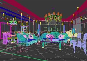 某住宅客餐厅整体室内装饰设计3DMAX模型