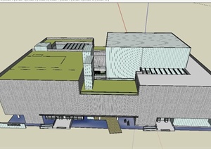 某台州博物馆建筑设计SU(草图大师)模型（含室内和景观）