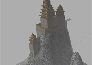 某中国城堡建筑设计SU(草图大师)模型