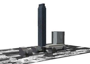某超高层商业建筑楼设计SU(草图大师)模型