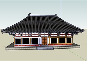 某古典中式纪念馆建筑设计SU(草图大师)模型